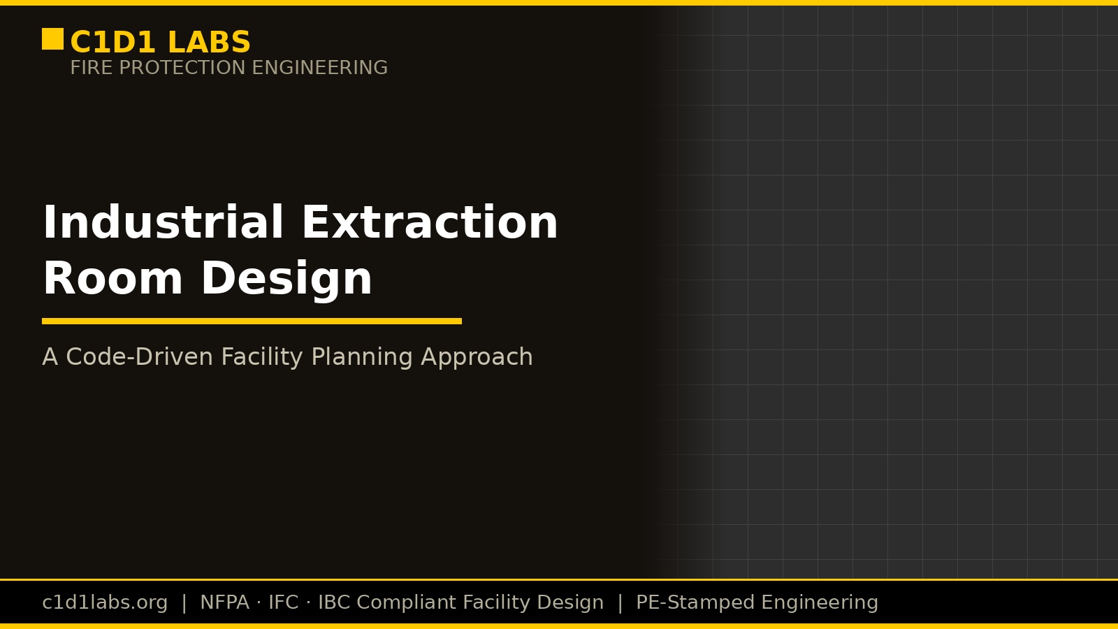 Industrial C1D1 extraction room layout featuring stainless steel hydrocarbon extraction equipment.