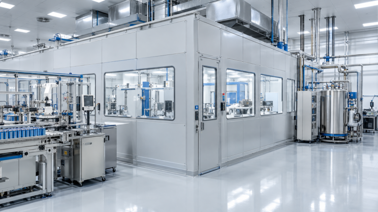 modular high hazard rooms in a clean battery and superconductor manufacturing facility